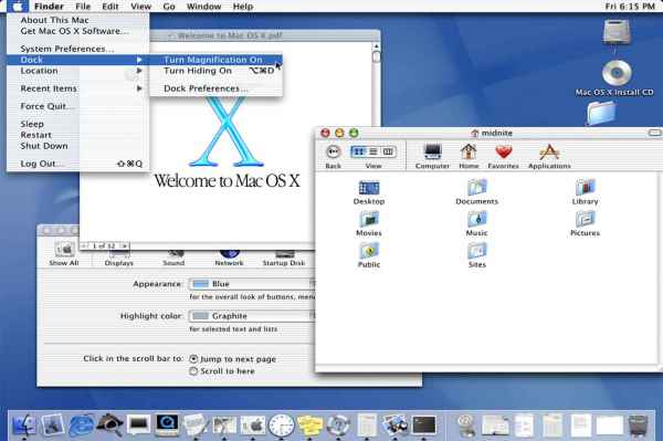 2001 - Mac OS X 10.0 Cheetah