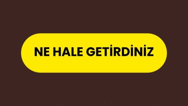 NE HALE GETİRDİNİZ